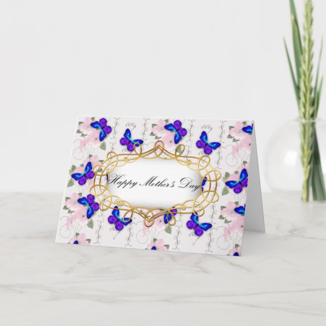 Blå fjärilar, Mors dag Kort (Framsida)