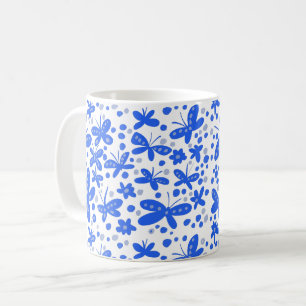 Blå fjärilar mugg