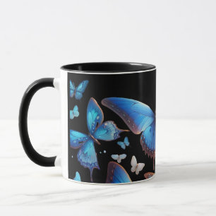 Blå fjärilar mugg