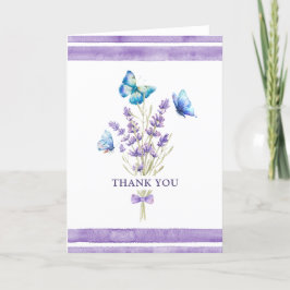 Blå fjärilar och lavender - tack för ditt kort