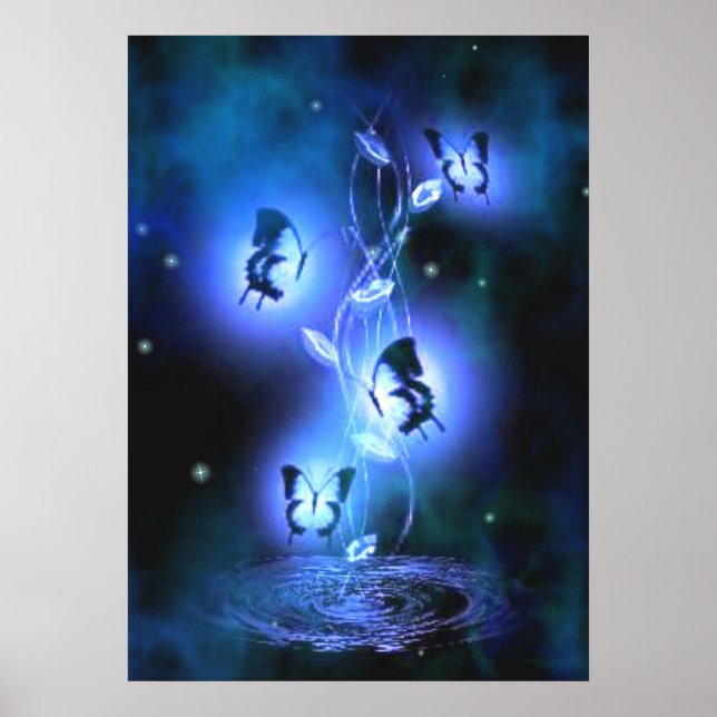 Blå fjärilar Poster (Framsidan)