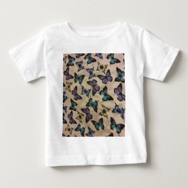 Blå fjärilar t-shirt (Framsida)