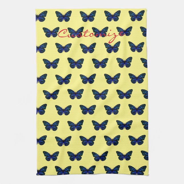 Blå fjärilar Thunder_Cove Kitchen Towel Kökshandduk (Vertikal)