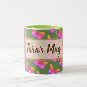 Blå fjärilsvattenfärg 325 ml 2-ton Mugg