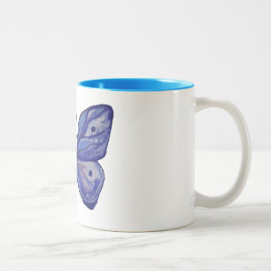 Blå fjärilsvattenfärg 325 ml 2-ton Mugg