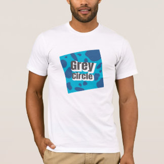 Blå fläckig fyrkant med rebellisk vibb t shirt