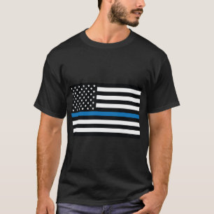 Blå flagga, amerikansk flagga med blå rand t shirt
