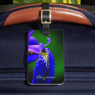 Blå Flagga Iris Flower Petal Close Personlig Bagagebricka