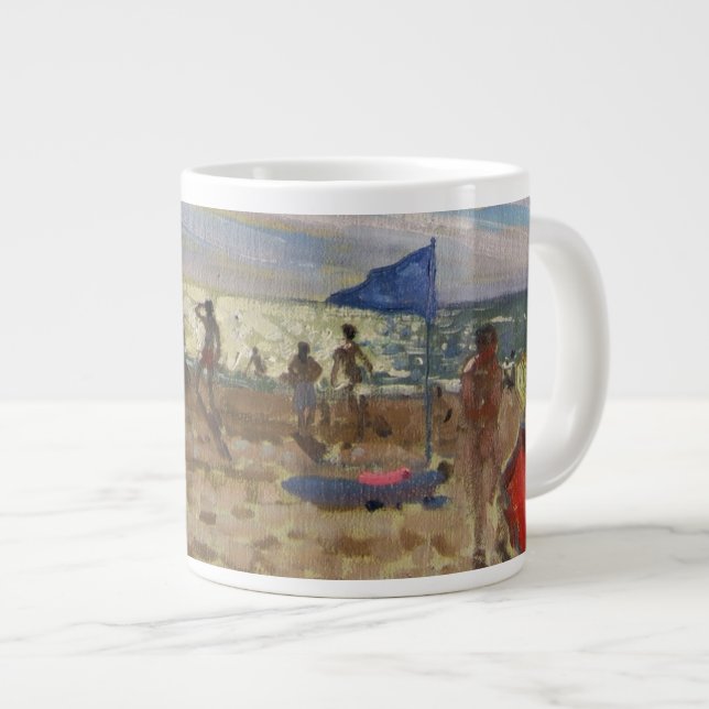 Blå flagga och röd sol-shade Montalivet Jumbo Mugg (Framsida höger)