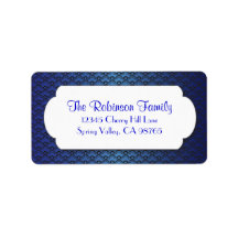 Blå Fläkt Mönster med vit Ram