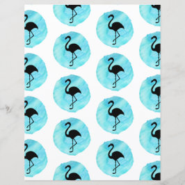 Blå Flamingo Mönster Scrapbook Papper