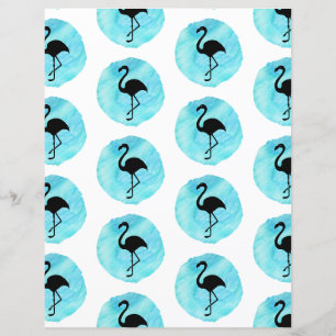 Blå Flamingo Mönster Scrapbook Papper