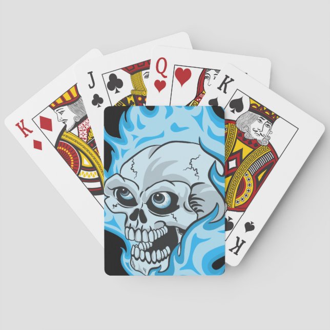 Blå flamma med skal casinokort (Baksidan)