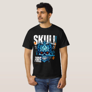 Blå Flamma Skalle - Edgy Streetwear Tröja