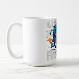 Blå flammande dödskalle Streetwear-design | Cyberp Kaffemugg