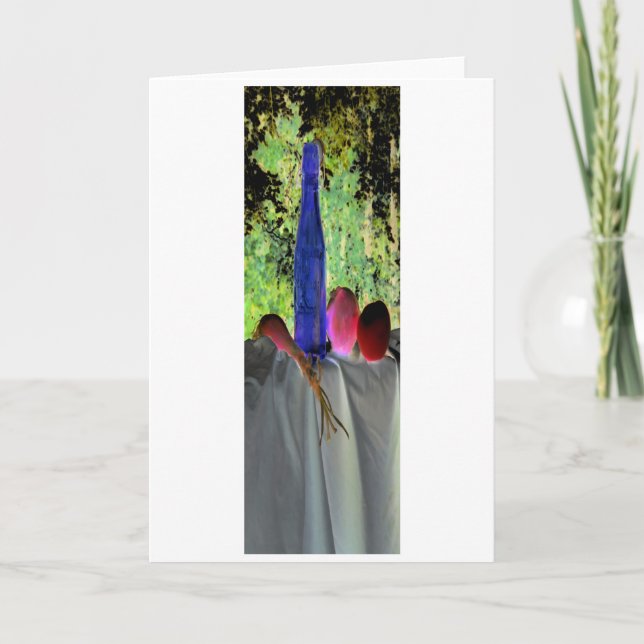 "Blå Flaska" Digitalt förändrat stillastående liv Kort (Framsida)