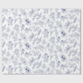 blå fleurs de saison presentpapper