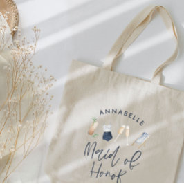 Blå flickig modern cocktailmanus brudtärna tygkasse