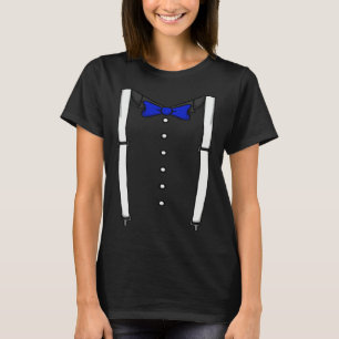 Blå flobindsaxelvstöd och krage Smoking flobind T Shirt