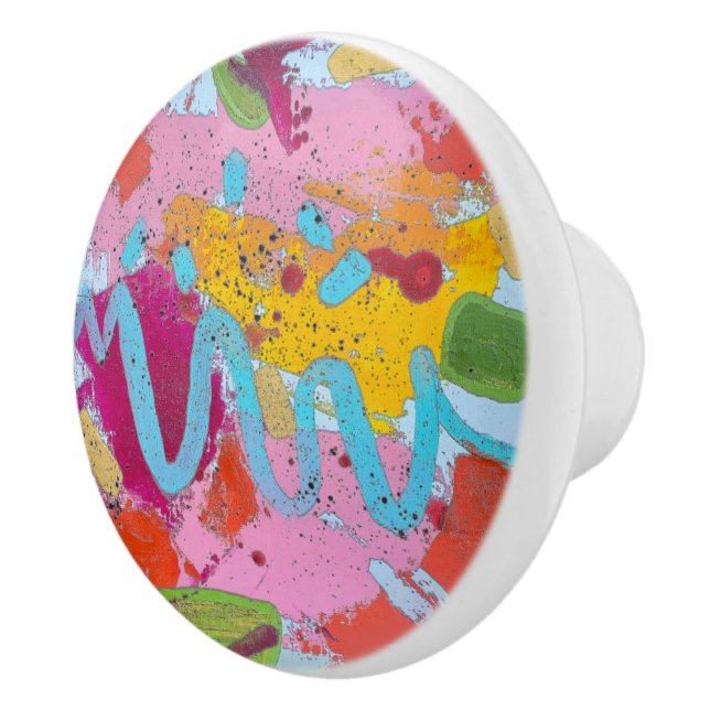 Blå flod keramisk dragning knopp (Höger)