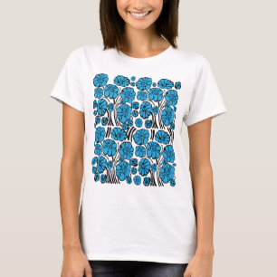 Blå flora t shirt
