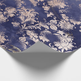 Blå flottan Ro Guld Flower Graphite Grungy Shabby Presentpapper