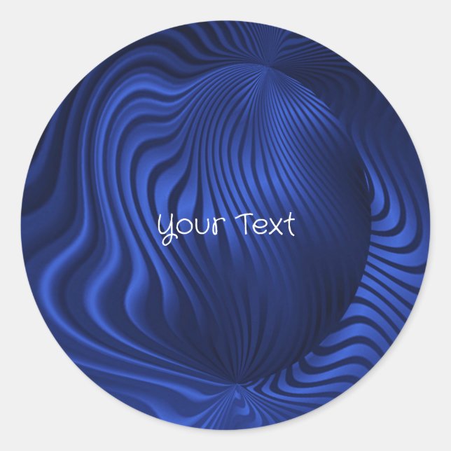 Blå flottans dekorativa klassiska rund etikett (Framsida)