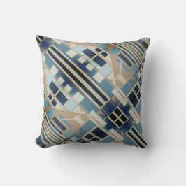 Blå flotttaupe Beige Slanted Mediterranean Mosaic Kudde
