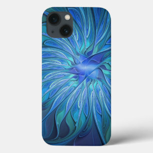 Blå Flower Fantasy Mönster, Abstrakt Fractal Art
