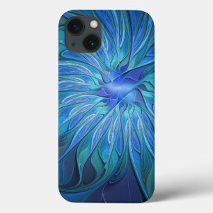 Blå Flower Fantasy Mönster, Abstrakt Fractal Art