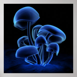 Blå fluorescens (kvadrat) poster