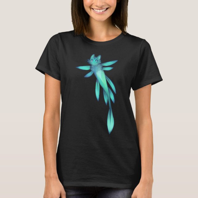 blå flygande fisk marknad t shirt (Framsida)