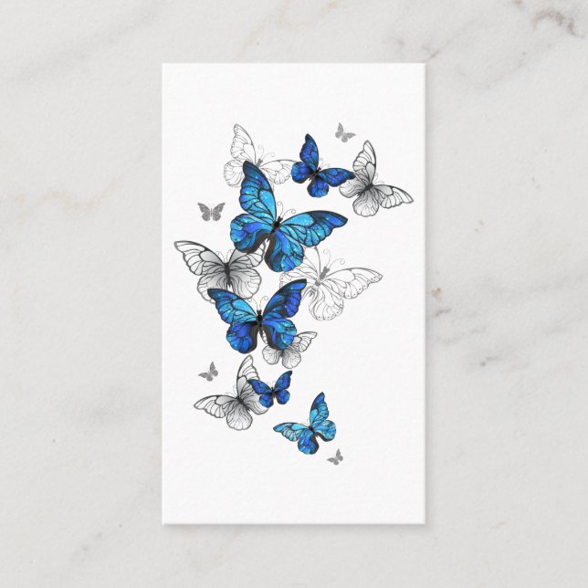 Blå Flygande Fjärilar Morpho (Framsida)