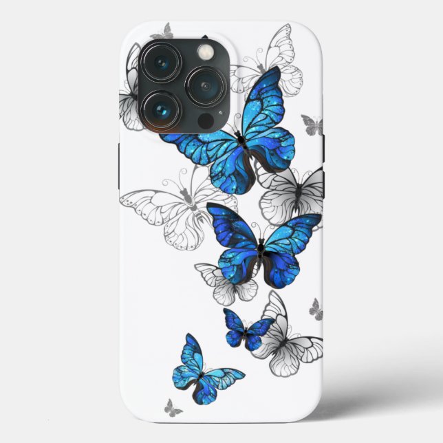 Blå Flygande Fjärilar Morpho (Baksida )