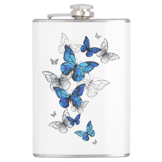 Blå Flygande Fjärilar Morpho Fickplunta (Framsidan)