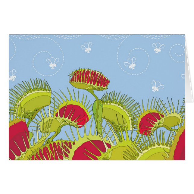 blå flygfälla hälsningskort (Framsidan Horizontal)