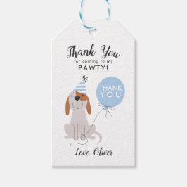 Blå Födelsedagsfest för maritim Hund Presentetikett