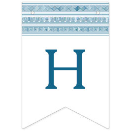 Blå Födelsedagsfest med grekiska Inslag Vimplar