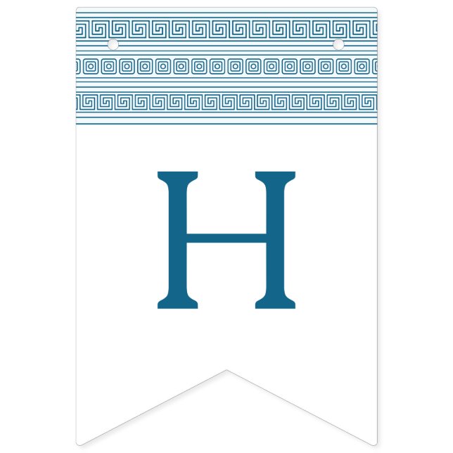 Blå Födelsedagsfest med grekiska Inslag Vimplar (Andra flaggan)