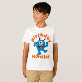 Blå födelsedagsmonster t shirt
