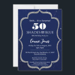 Blå födelsemeddelandekallelse kort<br><div class="desc">Den här inbjudan till elegant blå och guld är en nyans till blå födelsedagsfest. Du kan ändra inbjudan till vilken ålder som helst.</div>