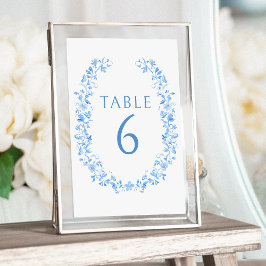 Blå folklig blommigt porcelain elegant trädgårdsbr bordsnummer