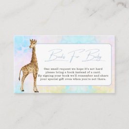 Blå för baby Giraffe Baby Shower Bok Request Blue Tilläggskort