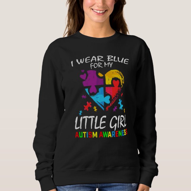 Blå för min lilla dotter Dotter Autism Awareness T Shirt (Framsida)