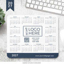 Blå företagslogotyp 2027 Kalender Musmattor