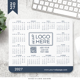 Blå företagslogotyp 2027 Kalender Musmattor