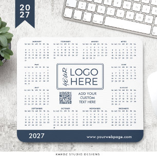 Blå företagslogotyp 2027 Kalender Musmattor