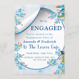 Blå Förlovning för glömska Inbjudningar