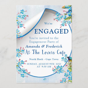 Blå Förlovning för glömska Inbjudningar