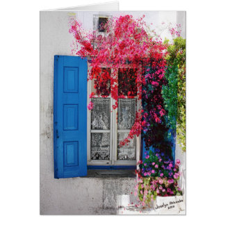 Blå formbrytare hälsningskort